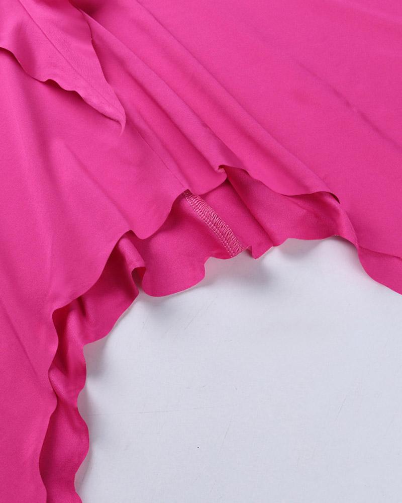 Floral Polyester Scoop-Neck Dress