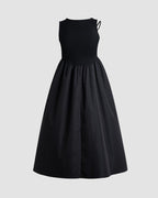 Stretch-Blend Polyester Corset-Style Maxi Dress