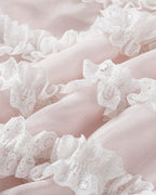 Lace Strapless Top with Ruffle Details