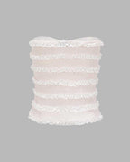 Lace Strapless Top with Ruffle Details