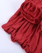 Rose-Detail Dress with Cutout Details