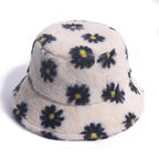 Floral Polyester Bucket Hat with Contrast Details