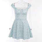 Floral Lace Mini Dress with Ruching