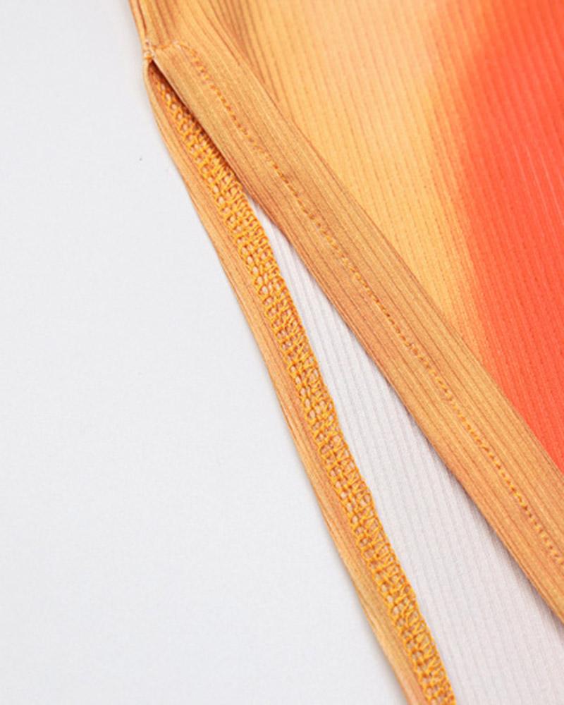 Ombré Maxi Dress with Slit Detail