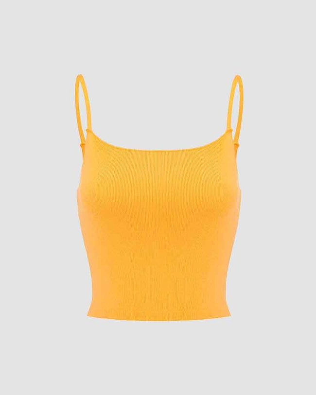 Polyester Stretch-Blend Cami Cropped Top Main image