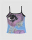 Polyester Cami Cropped Top with Stretch-Blend Fabric