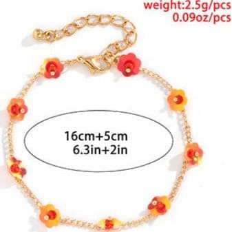 Floral Chain Bracelet with Adjustable Extension