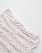 Lace Strapless Top with Ruffle Details