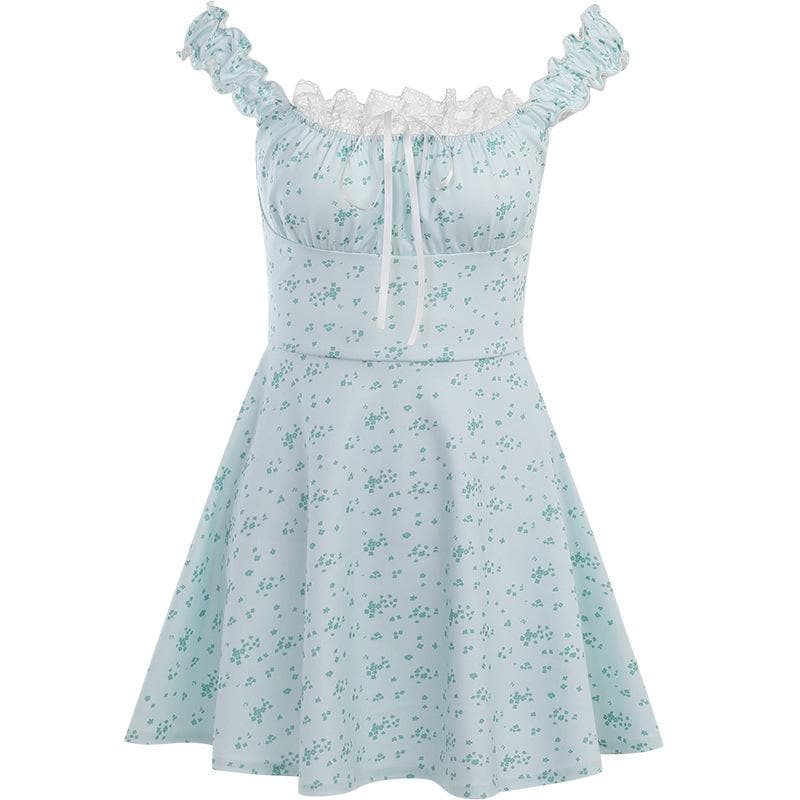 Floral Lace Mini Dress with Ruching