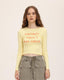 Lettered Polyester Top with Long Sleeves