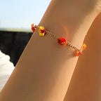 Floral Chain Bracelet with Adjustable Extension