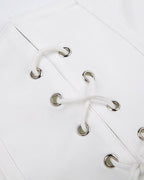 Polyester Cropped Corset Top with Stretch-Blend Fabric
