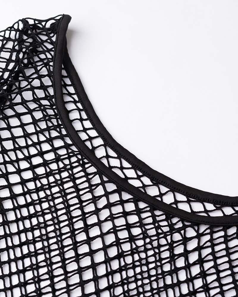 Grunge Polyester Fishnet Top