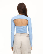 Strapless Stretch-Blend Cropped Top with Polyester Fabric
