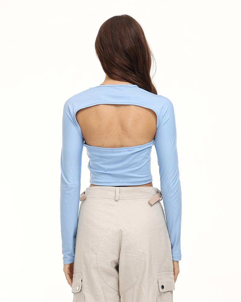 Strapless Stretch-Blend Cropped Top with Polyester Fabric