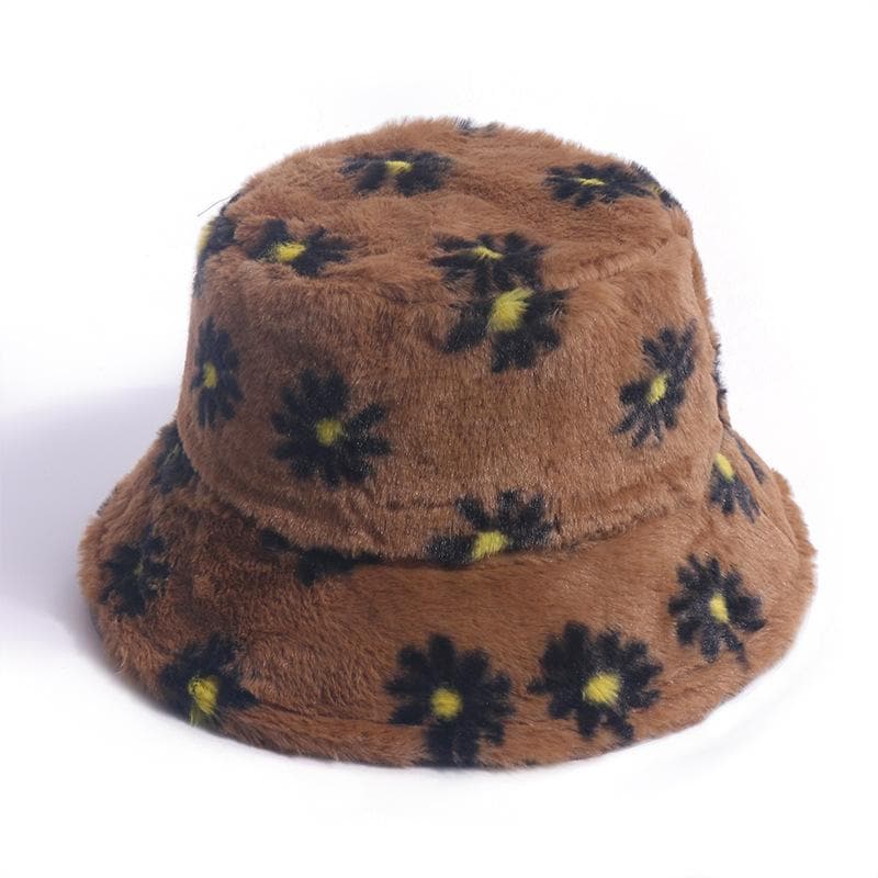 Floral Polyester Bucket Hat with Contrast Details