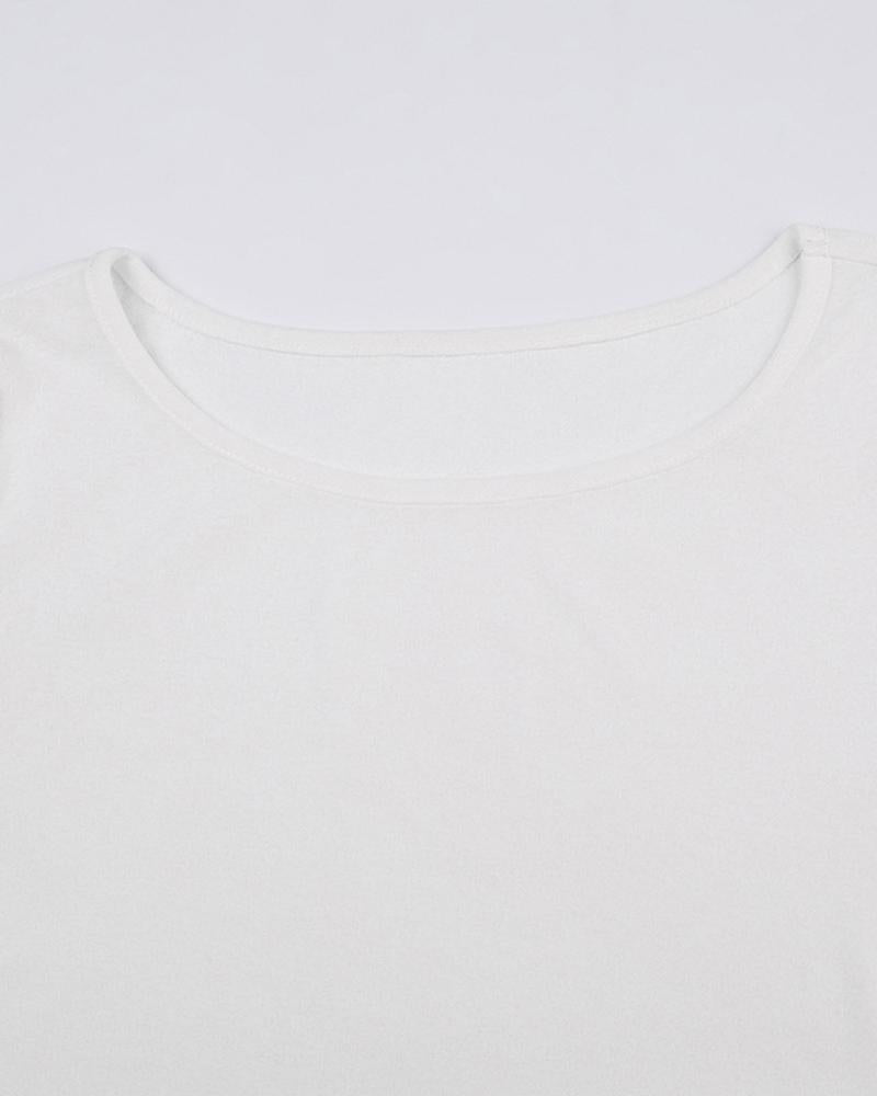 Stretch-Blend Polyester Long-Sleeve Cropped Top