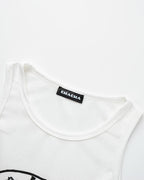 Cami Printed Stretch-Blend Cropped Tank Top with Polyester Fabric