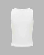 Cami Printed Stretch-Blend Cropped Tank Top with Polyester Fabric