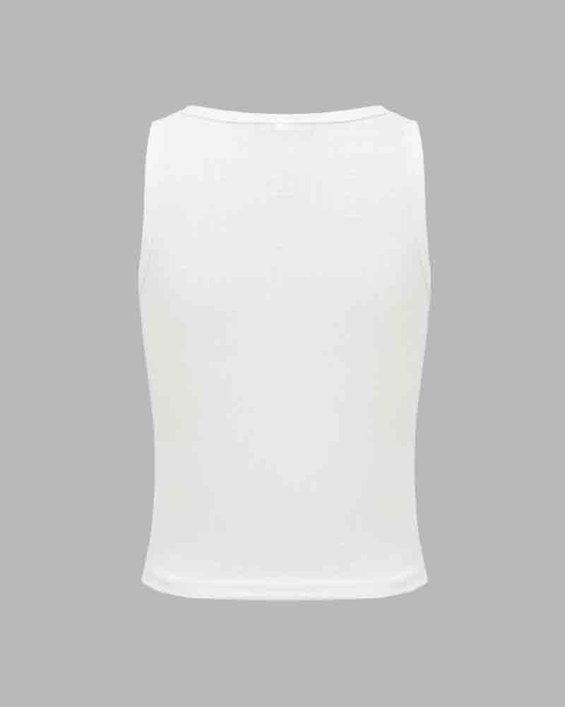 Cami Printed Stretch-Blend Cropped Tank Top with Polyester Fabric