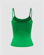 Lettered Stretch-Blend Cami Top with Cotton Fabric