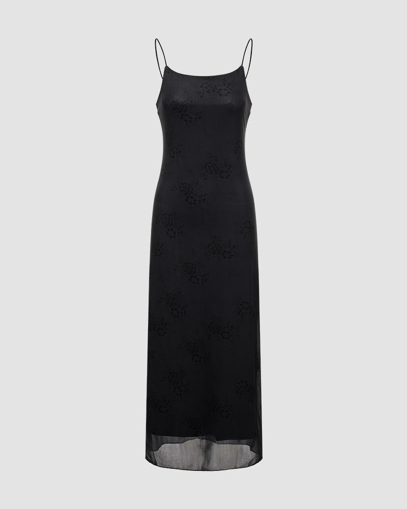 Floral Mesh Dress with Vintage Styling