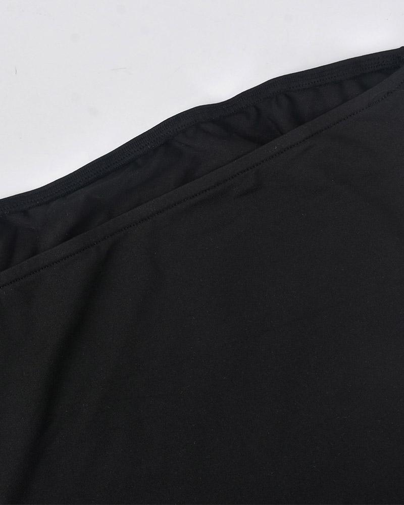 Cross-Detail Polyester Strapless Dress