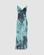 Slit-Detail Polyester Dress with Mesh Detailing