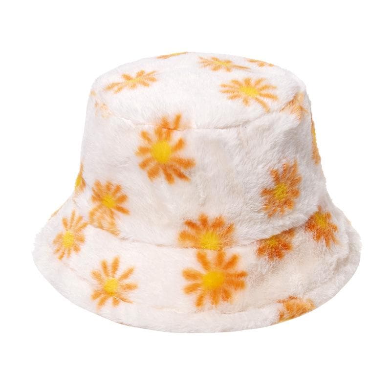 Floral Polyester Bucket Hat with Contrast Details