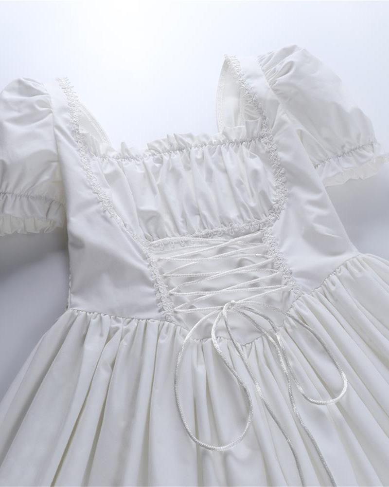 Floral Polyester Dress with Corset Details