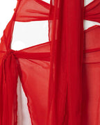 Cutout Polyester Dress with Mesh Detailing