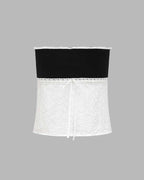Sleeveless Strapless Stretch-Blend Cropped Top with Polyester Fabric