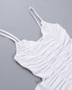 Rose-Detail Polyester Dress with Cami Straps