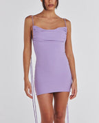 Open-Back Stretch-Blend Mini Dress with Polyester Fabric