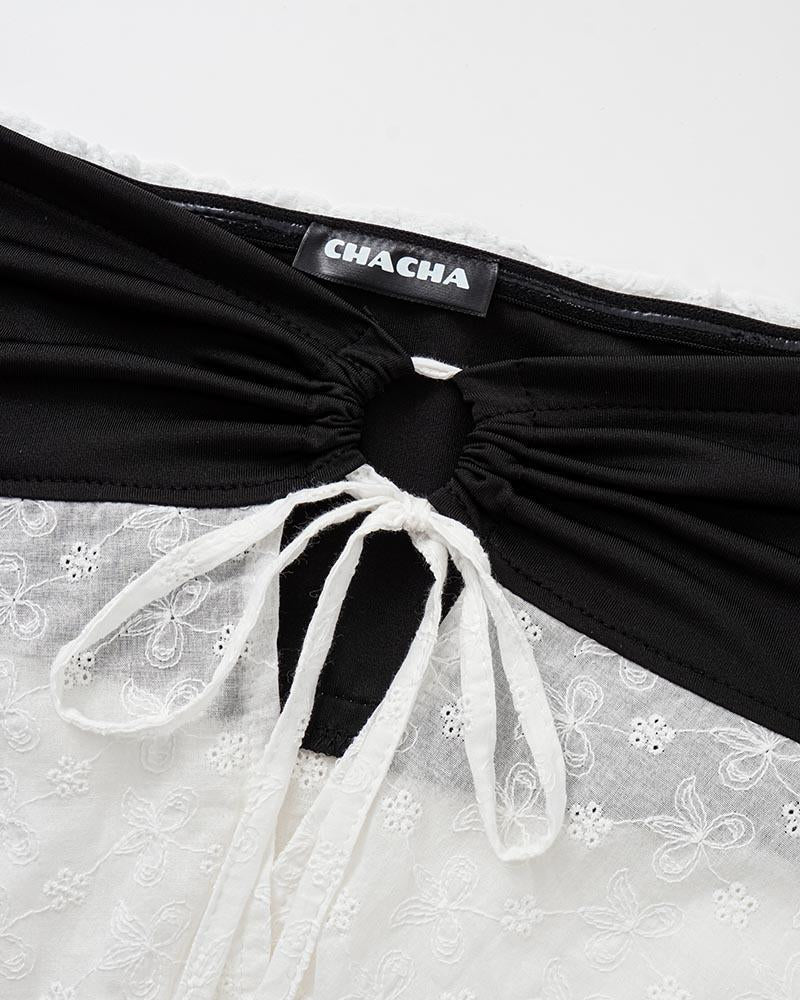 Sleeveless Strapless Stretch-Blend Cropped Top with Polyester Fabric