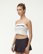 Chain-Detail Polyester Cami Top with Cotton Fabric