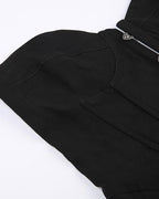 One-Shoulder Polyester Top with Corset Details