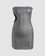Glitter Strapless Dress with Cutout Details