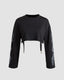 Dragon-Motif Stretch-Blend Cropped Top with Polyester Fabric