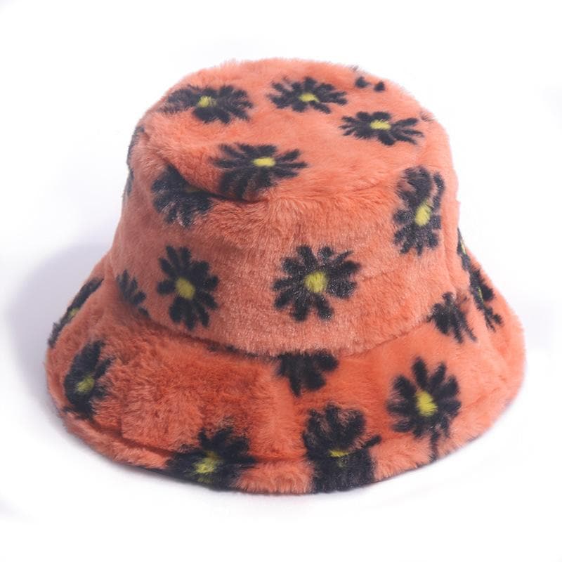 Floral Polyester Bucket Hat with Contrast Details