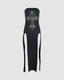 Cross-Detail Polyester Strapless Dress