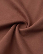 Brown Polyester Stretch-Blend Cropped T-Shirt with Short Sleeves