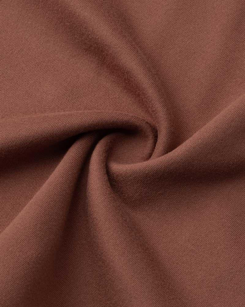 Brown Polyester Stretch-Blend Cropped T-Shirt with Short Sleeves