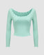 Ribbed Lace Top with Lettuce Edges