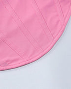 Halter Stretch-Blend Cropped Top with Polyester Fabric