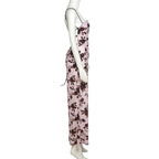Floral Open-Back Midi Dress with Contrast Details