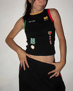 Sporty Polyester Tank Top with Lettering