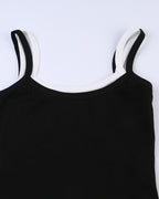 Layered Polyester Tank Top with Cotton Fabric