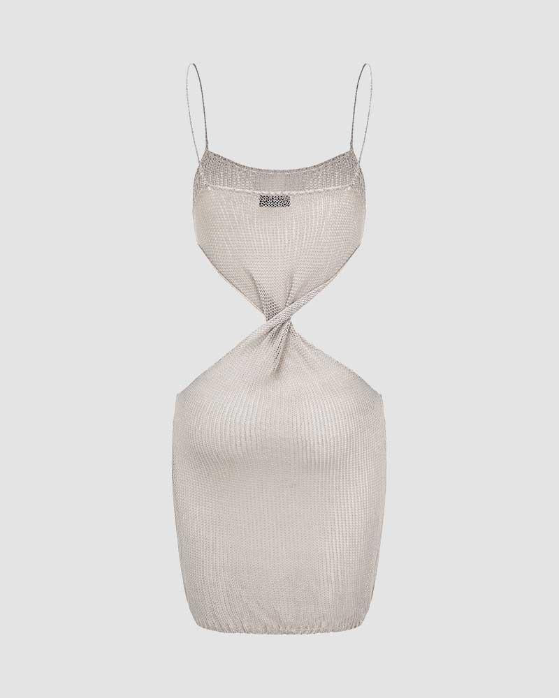 Knit Mini Dress with Twist Detail