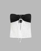 Sleeveless Strapless Stretch-Blend Cropped Top with Polyester Fabric